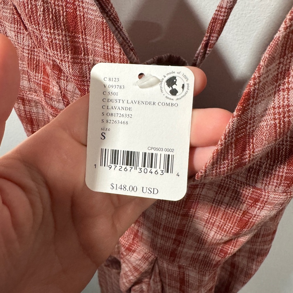 Free People Plaid Jumpsuit in Red and Pink - Picture 9 of 9